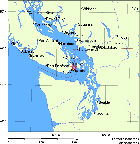 carte des endroits près de l'épicentre