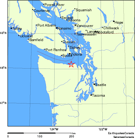 carte des endroits près de l'épicentre