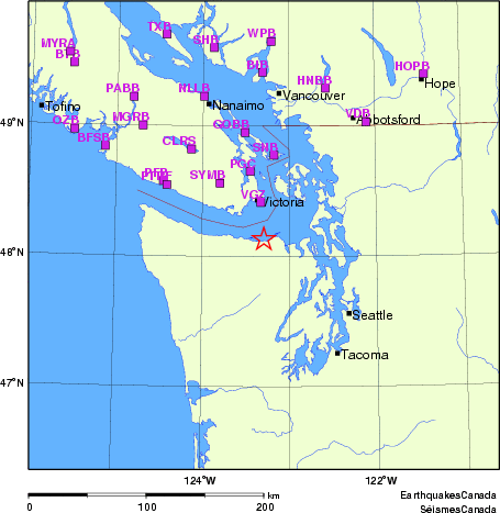 Map of Regional Seismographs