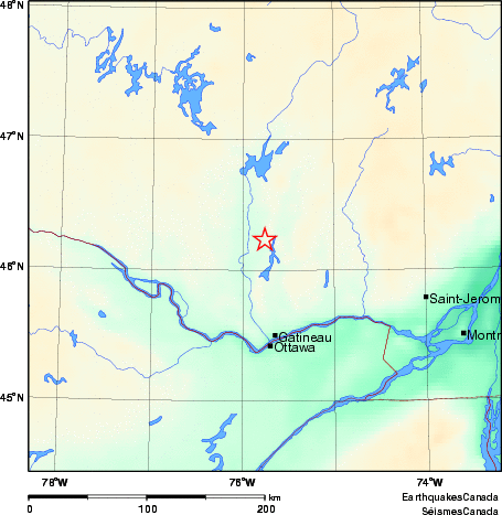 carte des environs du séisme