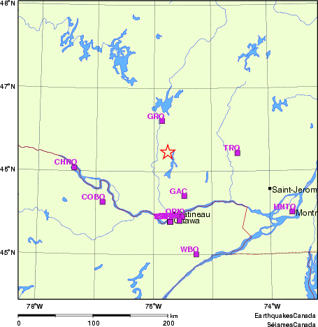 carte des localisations des stations sismologiques locales