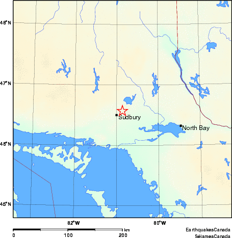 carte des environs du séisme