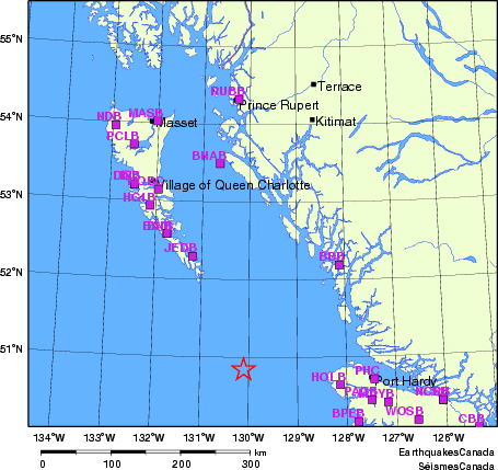 carte des localisations des stations sismologiques locales