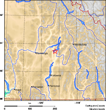 carte des environs du séisme