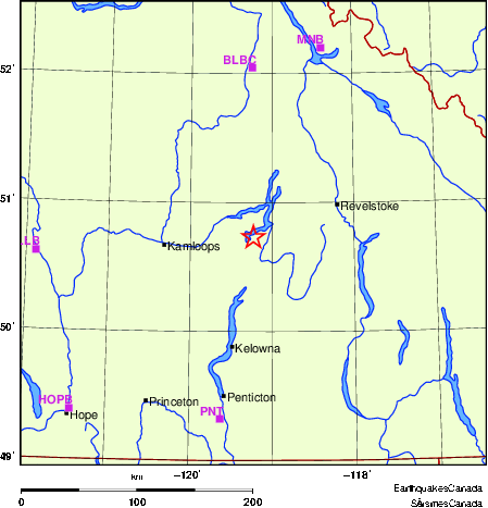 Map of Regional Seismographs