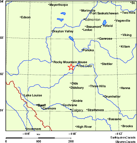 Map of Earthquake Localities