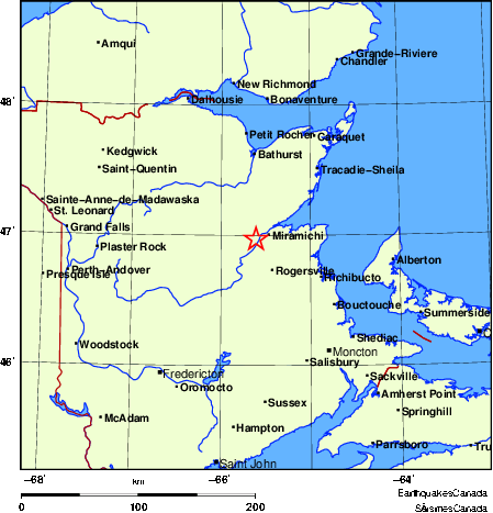 Map of Earthquake Localities