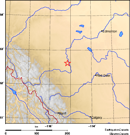 carte des environs du séisme