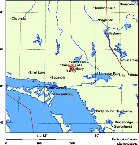 Map of Earthquake Localities