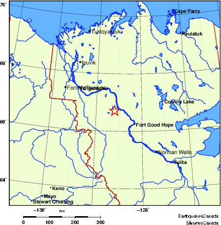 carte des endroits près de l'épicentre