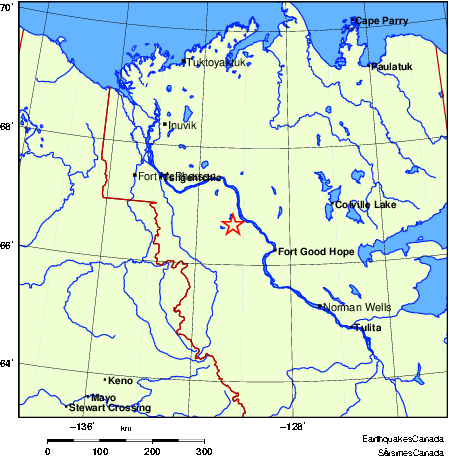 carte des endroits près de l'épicentre