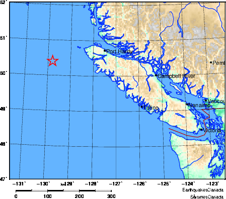 carte des environs du séisme