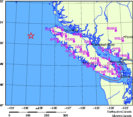 Map of Regional Seismographs