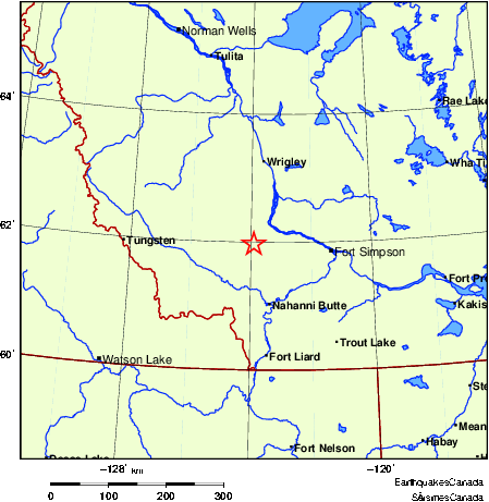 carte des endroits près de l'épicentre