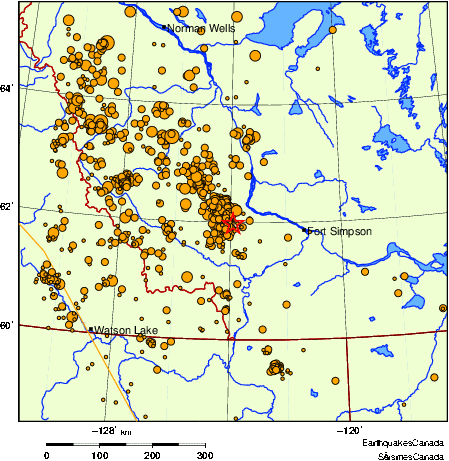 carte des des séismes de magnitude 2,0 et plus depuis 2000