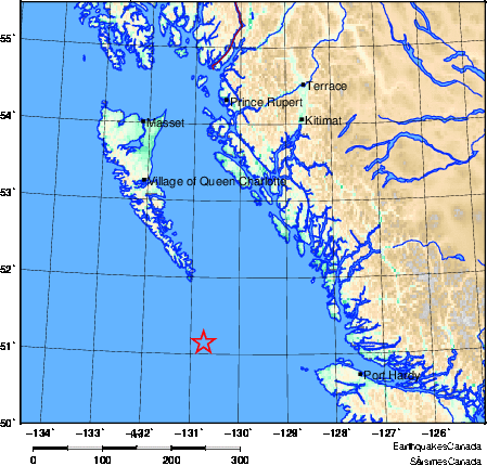 carte des environs du séisme