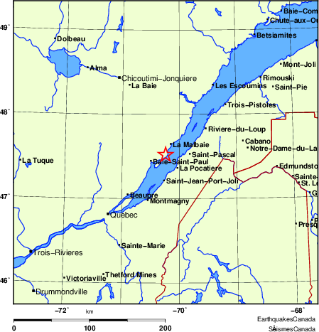 Map of Earthquake Localities