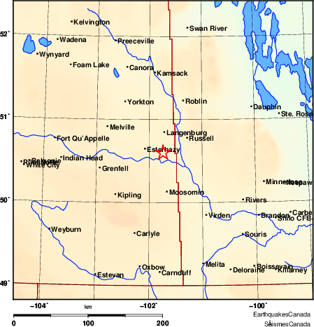 carte des environs du séisme