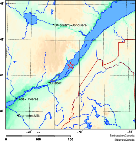 carte des environs du séisme