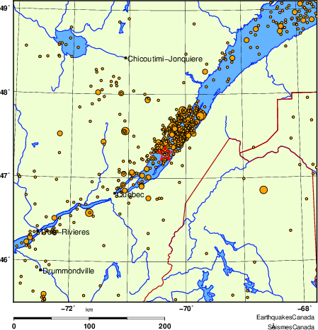 Map of earthquakes magnitude 2.0 and larger, 2000 - present