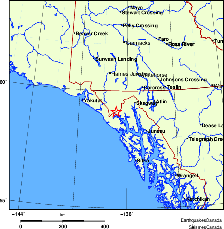 Map of Earthquake Localities