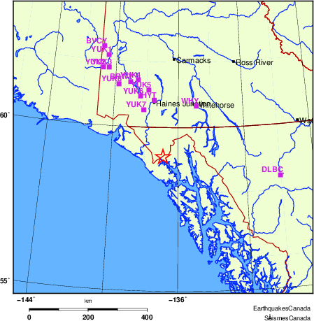 carte des localisations des stations sismologiques locales