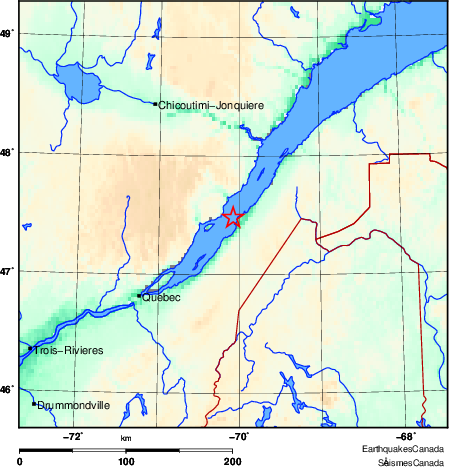 carte des environs du séisme