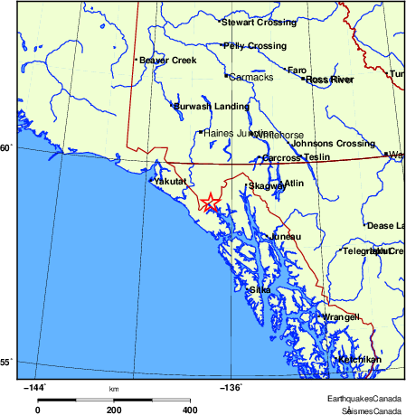 Map of Earthquake Localities