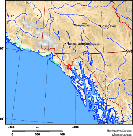 carte des environs du séisme