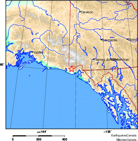 carte des environs du séisme