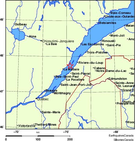 Map of Earthquake Localities