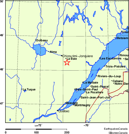 Map of Earthquake Localities