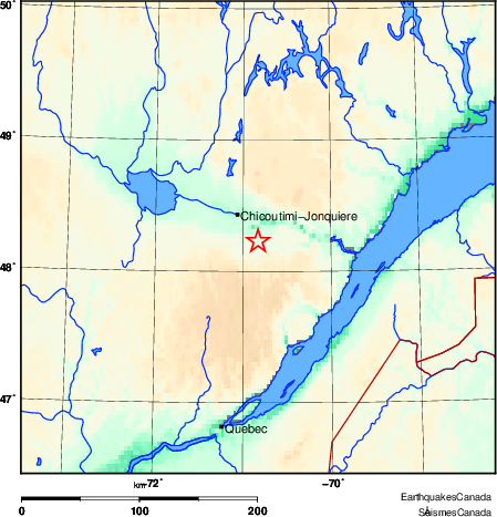 carte des environs du séisme