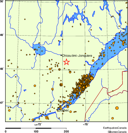 Map of earthquakes magnitude 2.0 and larger, 2000 - present