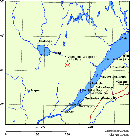 Map of Earthquake Localities