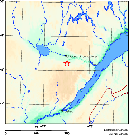 carte des environs du séisme