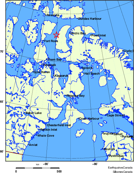 Map of Earthquake Localities