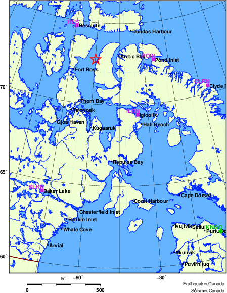 Map of Regional Seismographs