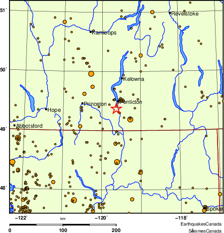 carte des des séismes de magnitude 2,0 et plus depuis 2000