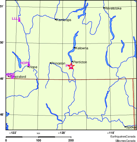 Map of Regional Seismographs