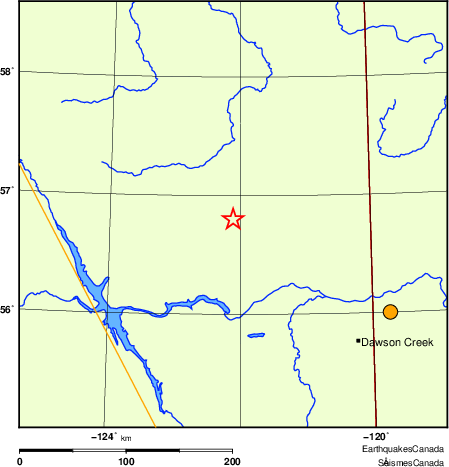 Map of historical earthquakes magnitude 5.0 and larger.  Details in the data table below