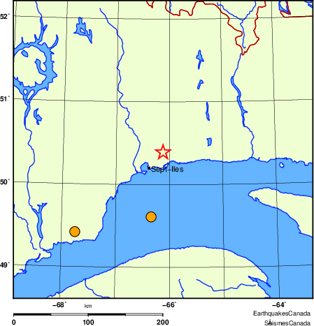 Map of historical earthquakes magnitude 5.0 and larger.  Details in the data table below