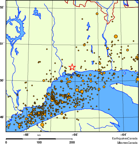 carte des des séismes de magnitude 2,0 et plus depuis 2000