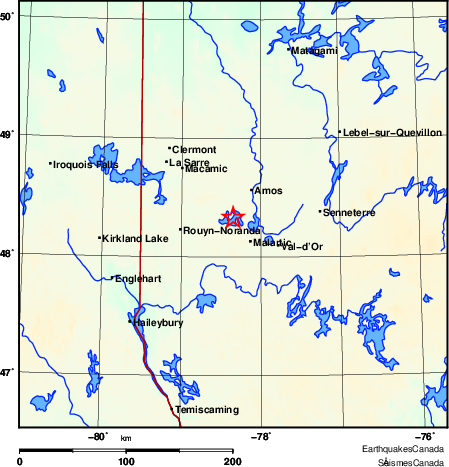 carte des environs du séisme