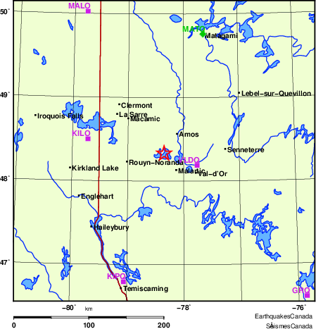 Map of Regional Seismographs