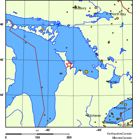 carte des des séismes de magnitude 2,0 et plus depuis 2000