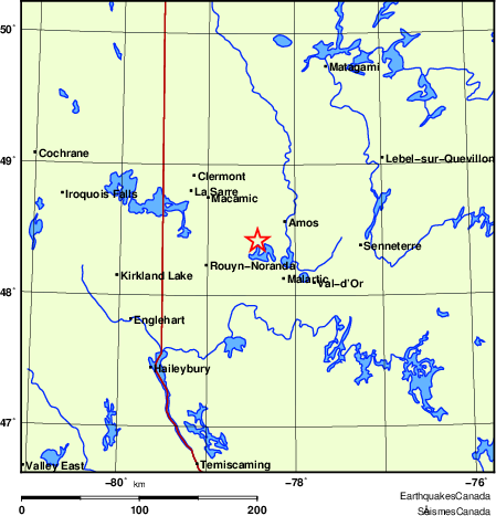 Map of Earthquake Localities