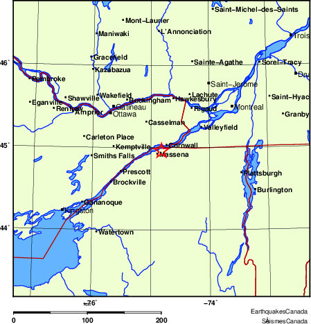 Map of Earthquake Localities