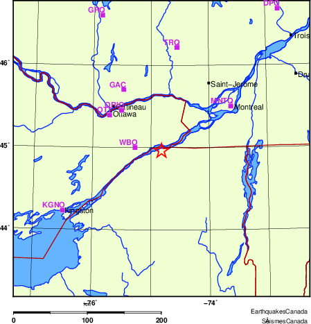 carte des localisations des stations sismologiques locales