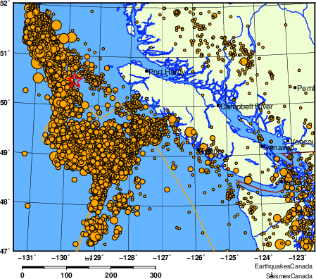 Map of earthquakes magnitude 2.0 and larger, 2000 - present